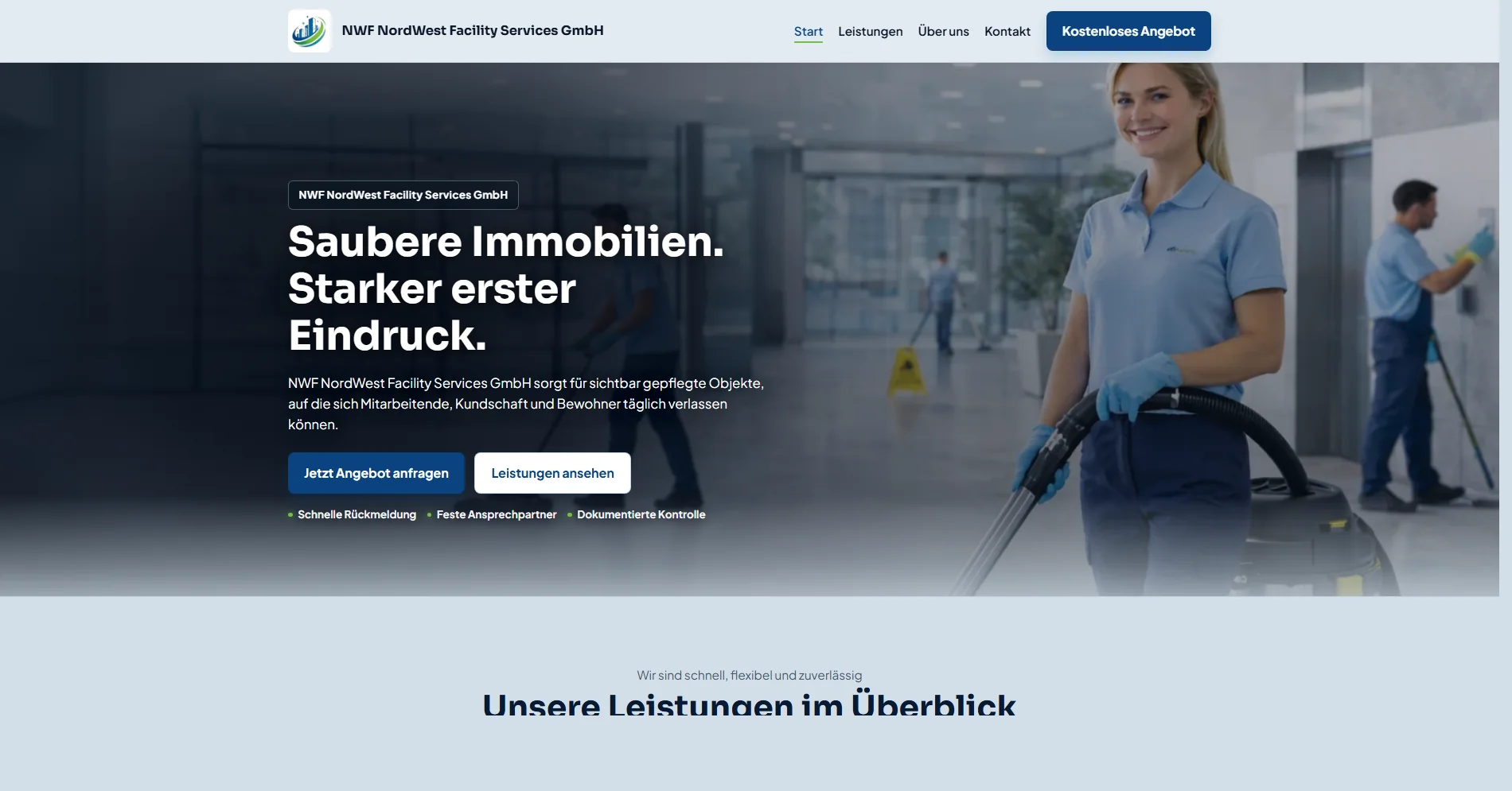 Webdesign-Beispiel für eine Business-Webseite